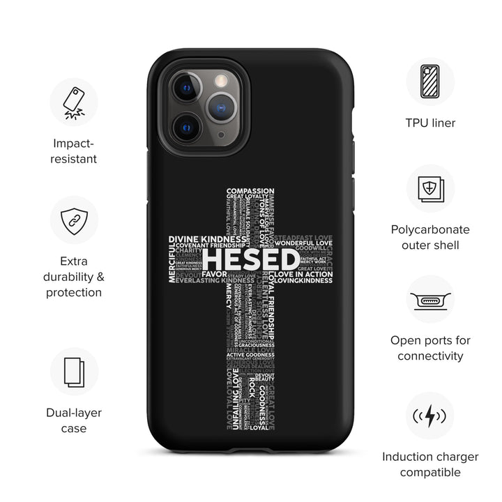 Christian Phone Case Hesed Cross Black for iPhone® iPhone® Phone Cases   