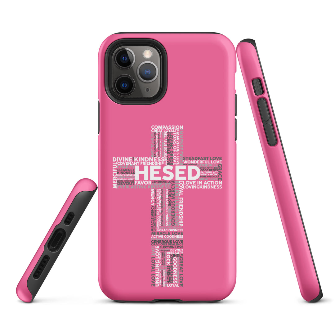 Christian Phone Case Hesed Cross Pink for iPhone® iPhone® Phone Cases   