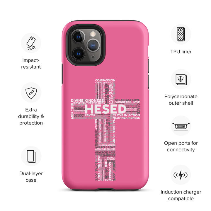 Christian Phone Case Hesed Cross Pink for iPhone® iPhone® Phone Cases   