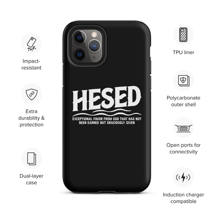 Christian Phone Case Hesed Exceptional Favor Black for iPhone® iPhone® Phone Cases   