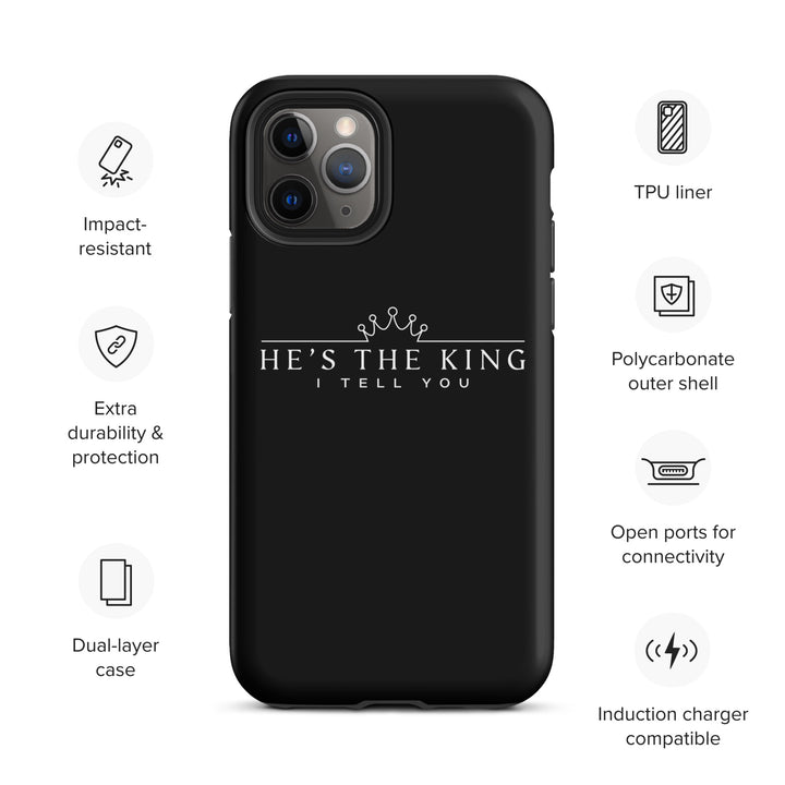 Christian Phone Case He's The King Black for iPhone® iPhone® Phone Cases   