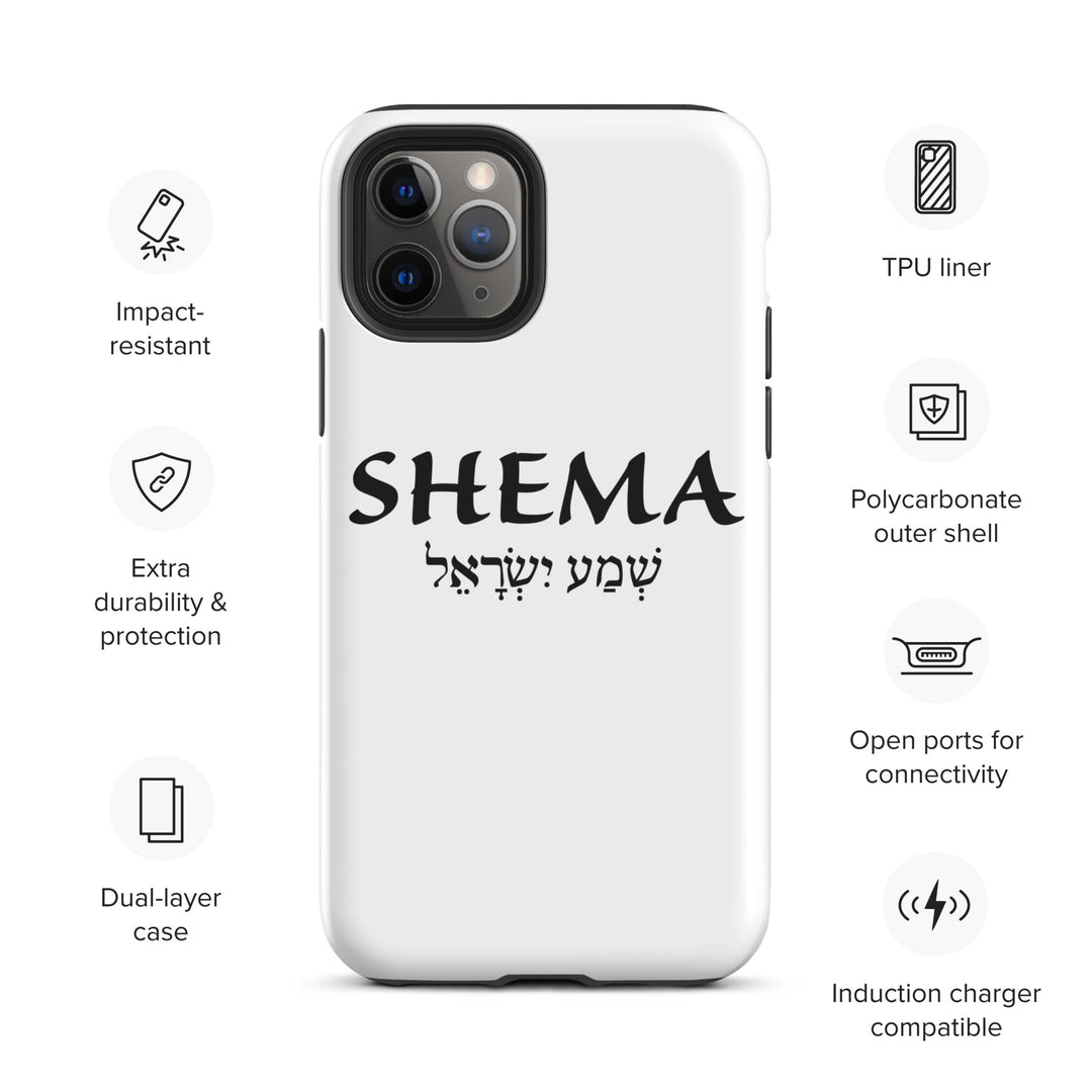 Christian Phone Case Shema Hebrew White for iPhone® iPhone® Phone Cases   