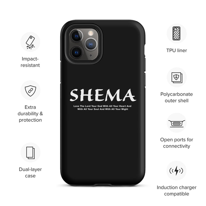 Christian Phone Case Shema Love The Lord Black  for iPhone® iPhone® Phone Cases   