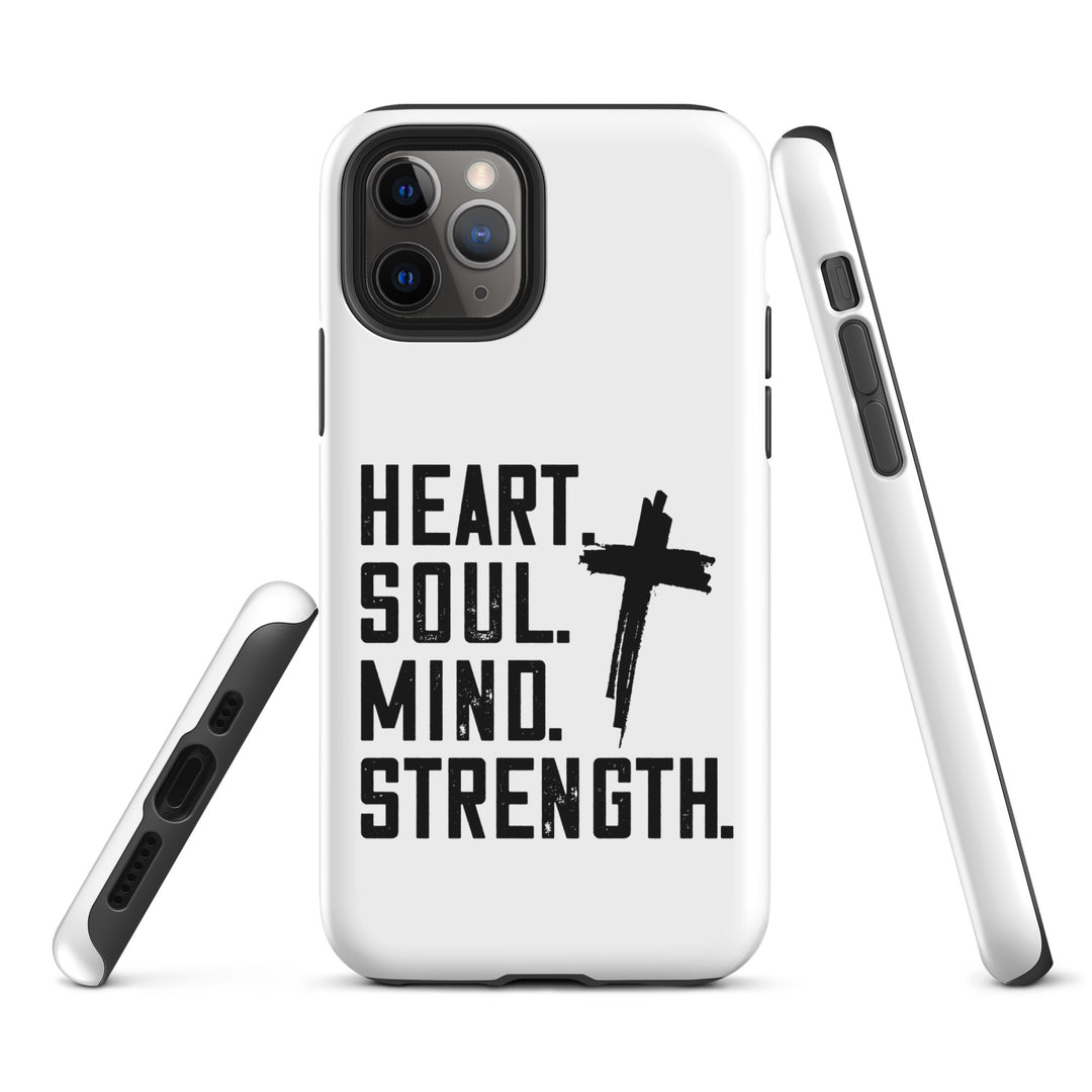 Christian Phone Case Heart Soul Mind Strength White for iPhone® iPhone® Phone Cases   