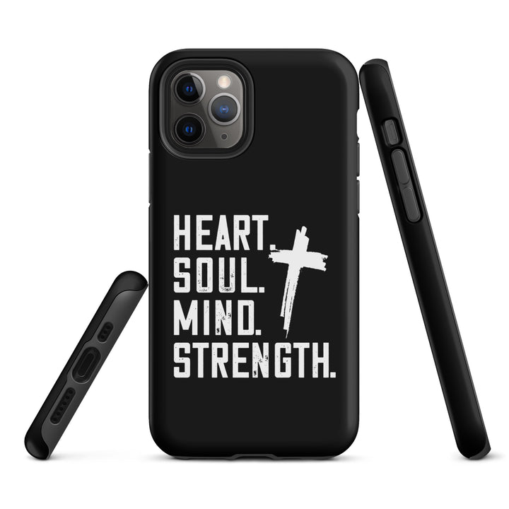 Christian Phone Case Heart Soul Mind Strength Black for iPhone® iPhone® Phone Cases   