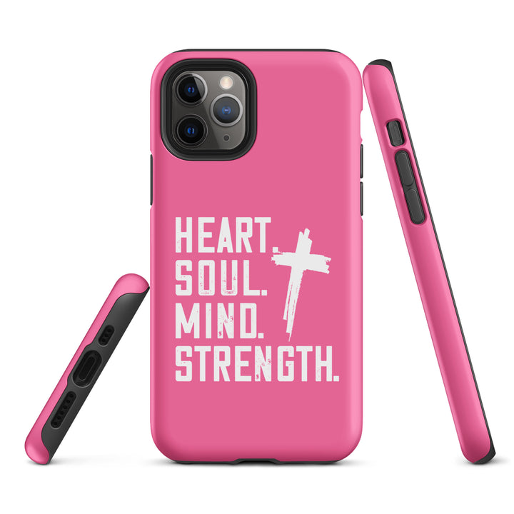 Christian Phone Case Heart Soul Mind Strength Pink for iPhone® iPhone® Phone Cases   