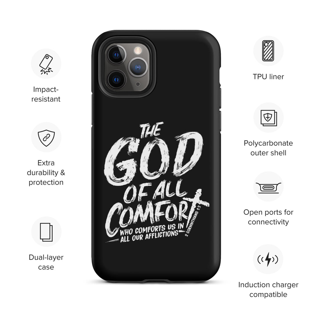 Christian Phone Case God of All Comfort Black for iPhone® iPhone® Phone Cases   