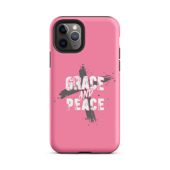 Christian Phone Case Grace and Peace Cross Pink for iPhone® iPhone® Phone Cases Matte iPhone 11 Pro 