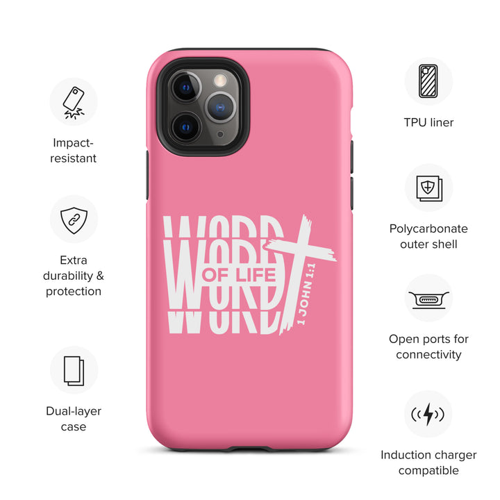 Christian Phone Case Word of Life Cross Pink for iPhone® iPhone® Phone Cases   