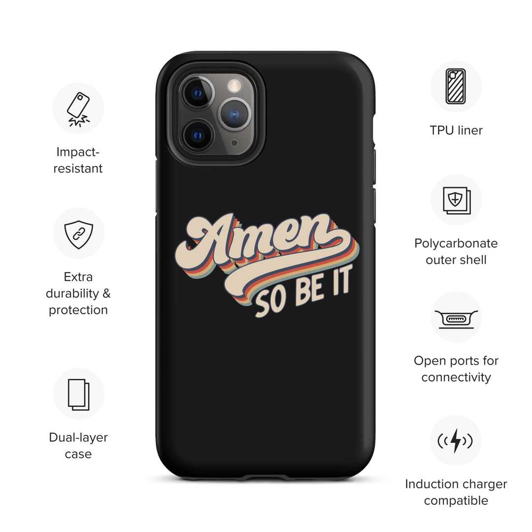 Christian Phone Case Amen So Be It Black for iPhone® iPhone® Phone Cases   