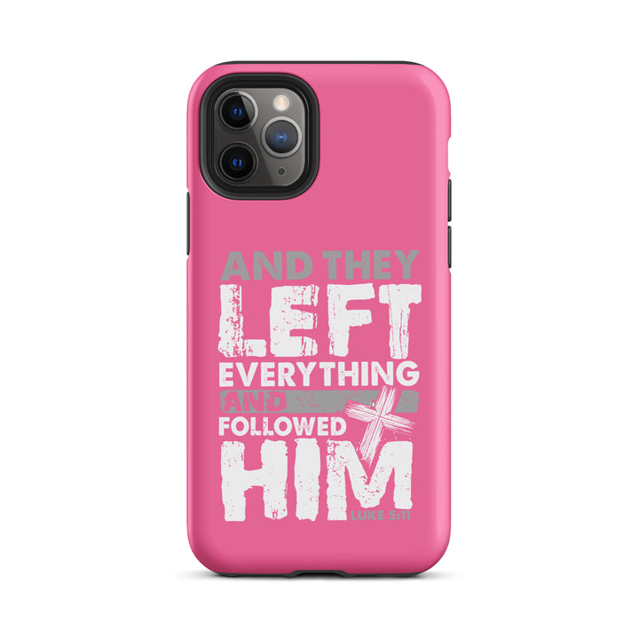 Christian Phone Case Left Everything Cross Pink for iPhone® iPhone® Phone Cases Matte iPhone 11 Pro 