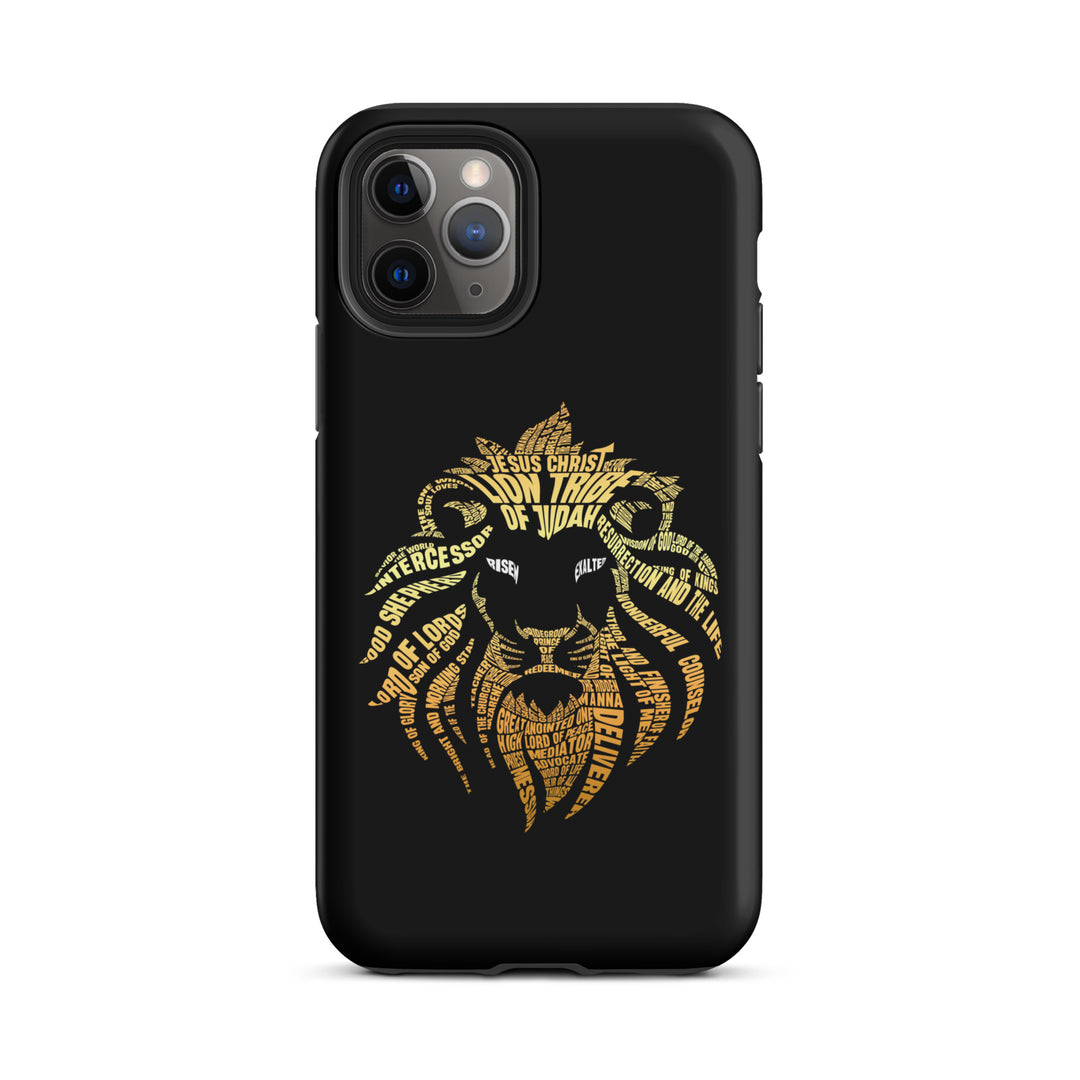 Christian Phone Case Lion Word Cloud Black for iPhone® iPhone® Phone Cases Matte iPhone 11 Pro 