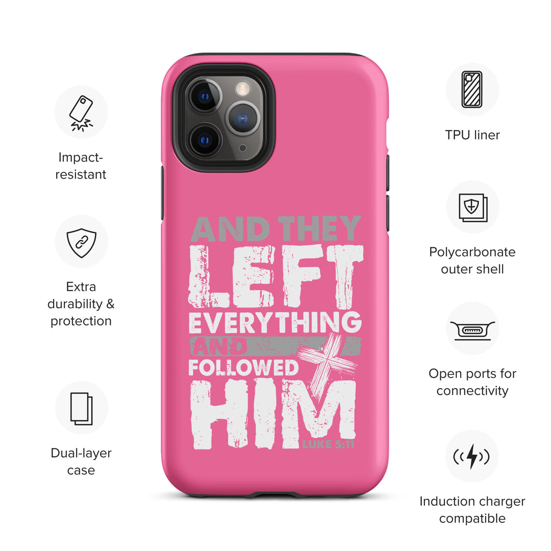 Christian Phone Case Left Everything Cross Pink for iPhone® iPhone® Phone Cases   