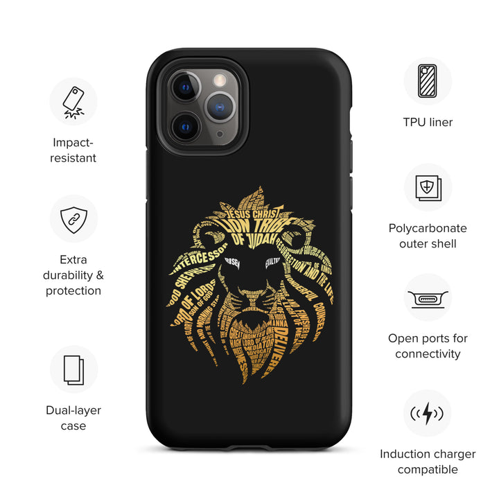 Christian Phone Case Lion Word Cloud Black for iPhone® iPhone® Phone Cases   