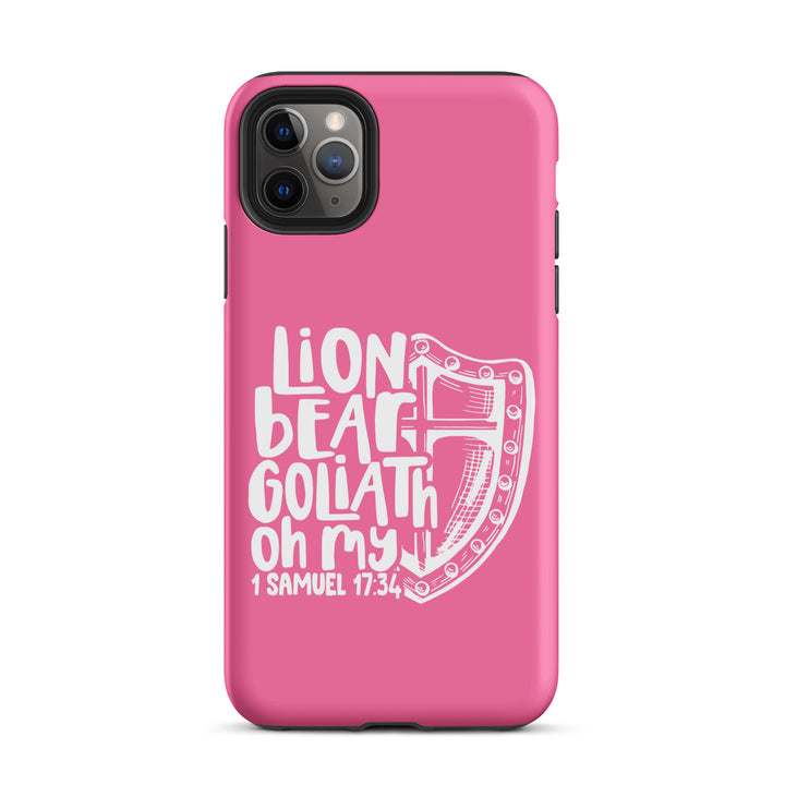 Christian Phone Case Lion Bear Goliath Oh My Pink for iPhone® iPhone® Phone Cases Matte iPhone 11 Pro Max 