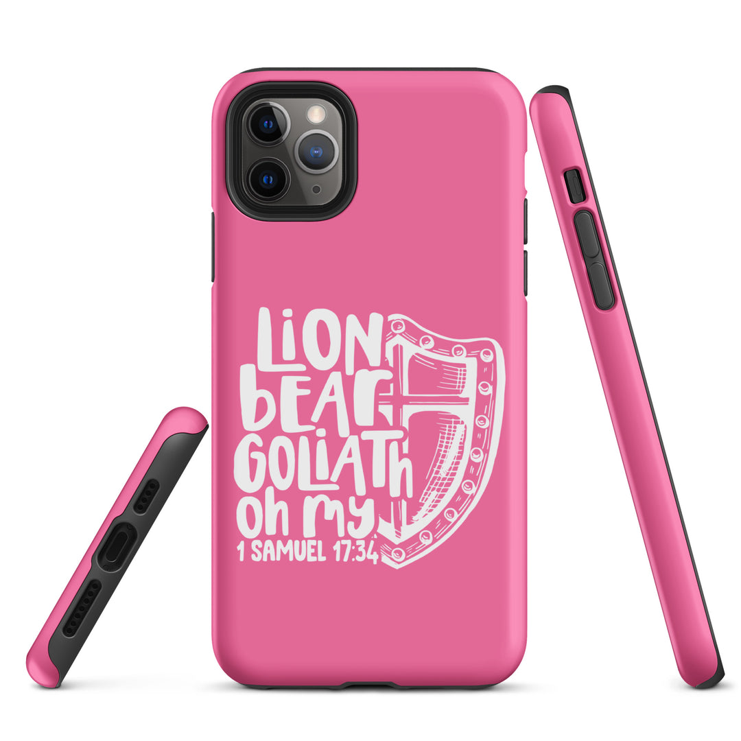 Christian Phone Case Lion Bear Goliath Oh My Pink for iPhone® iPhone® Phone Cases   