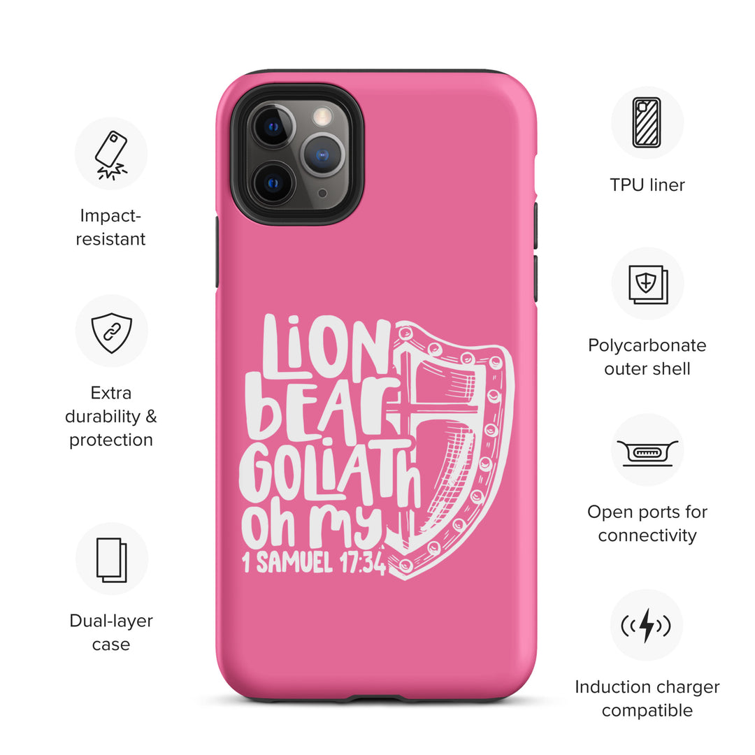 Christian Phone Case Lion Bear Goliath Oh My Pink for iPhone® iPhone® Phone Cases   