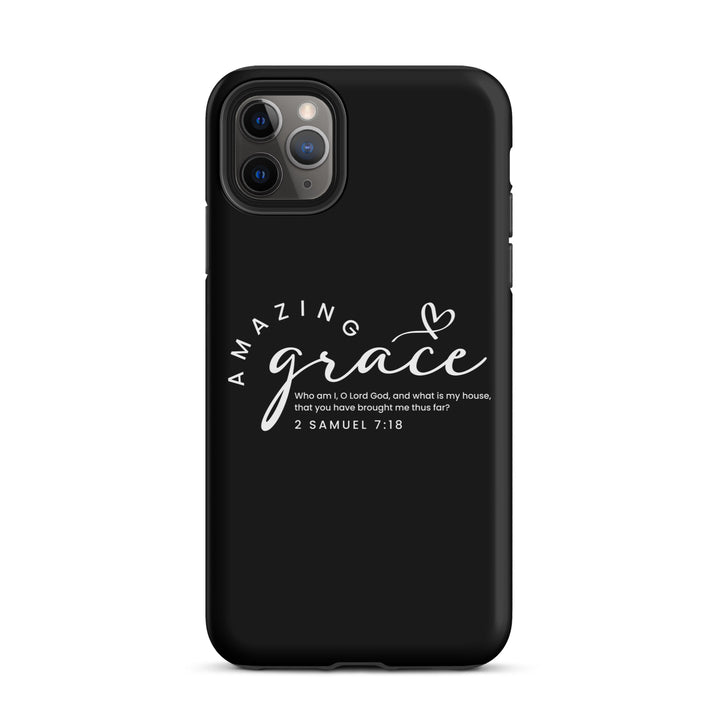 Christian Phone Case Amazing Grace Heart Black for iPhone® iPhone® Phone Cases Matte iPhone 11 Pro Max 