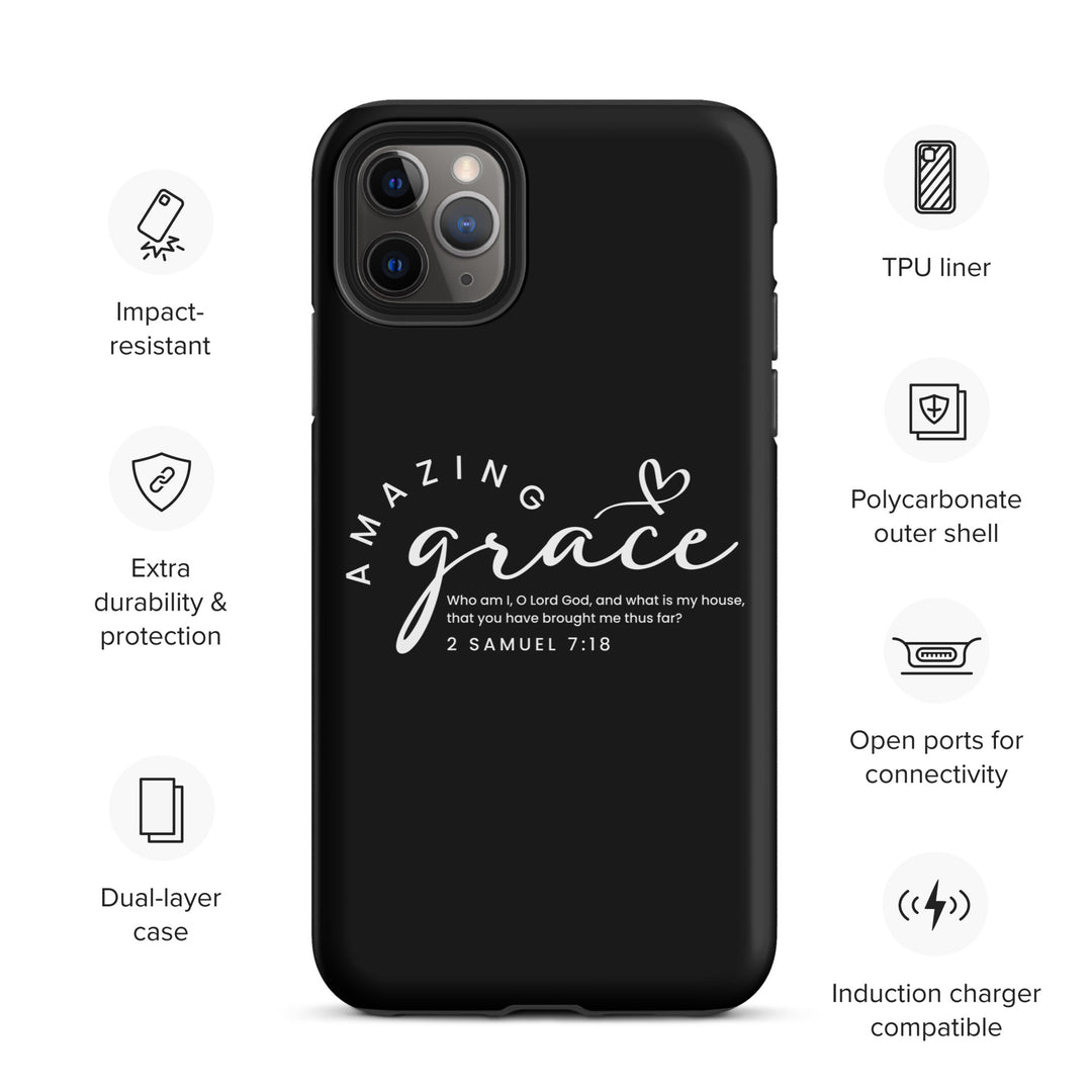 Christian Phone Case Amazing Grace Heart Black for iPhone® iPhone® Phone Cases   