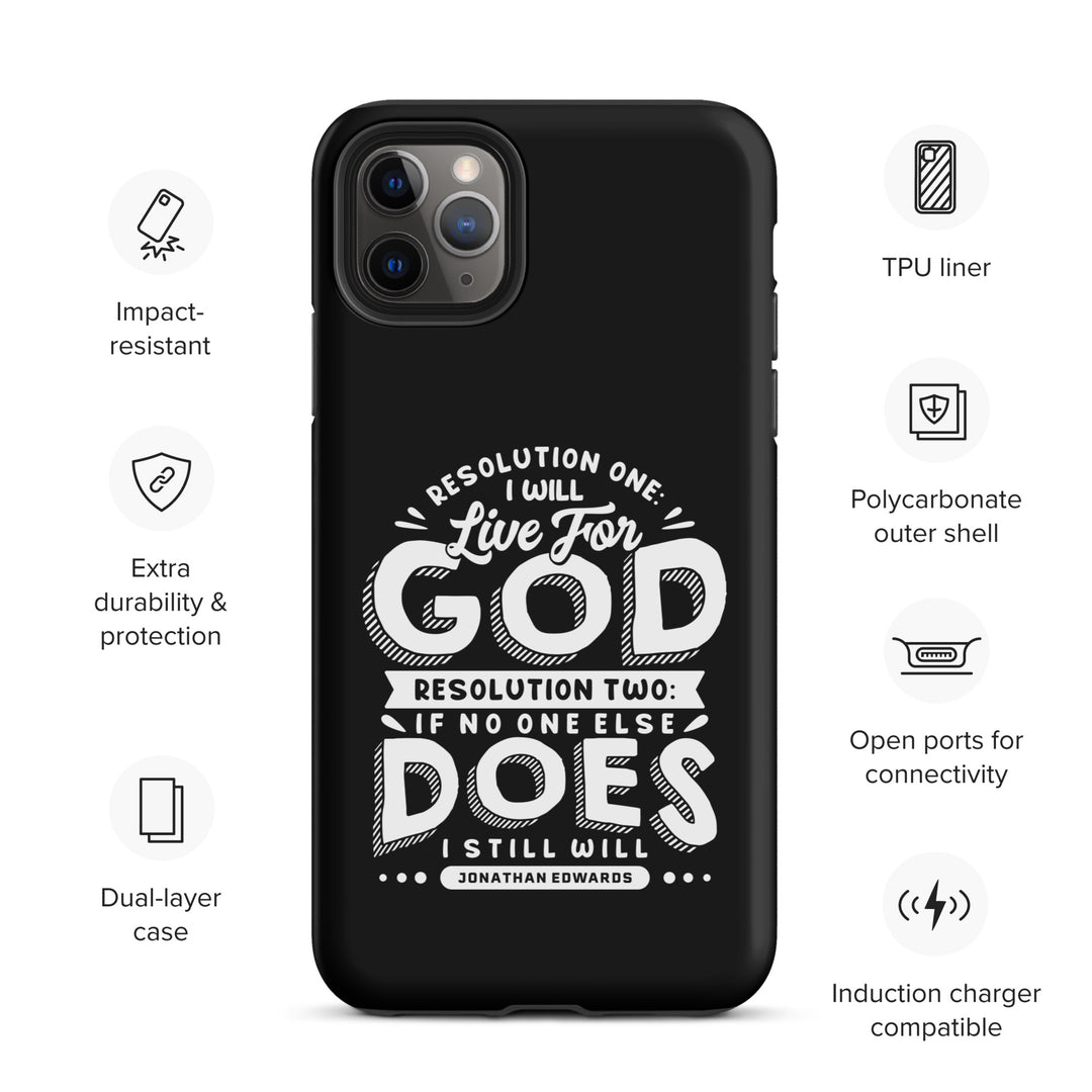 Christian Phone Case Live For God Black for iPhone® iPhone® Phone Cases   