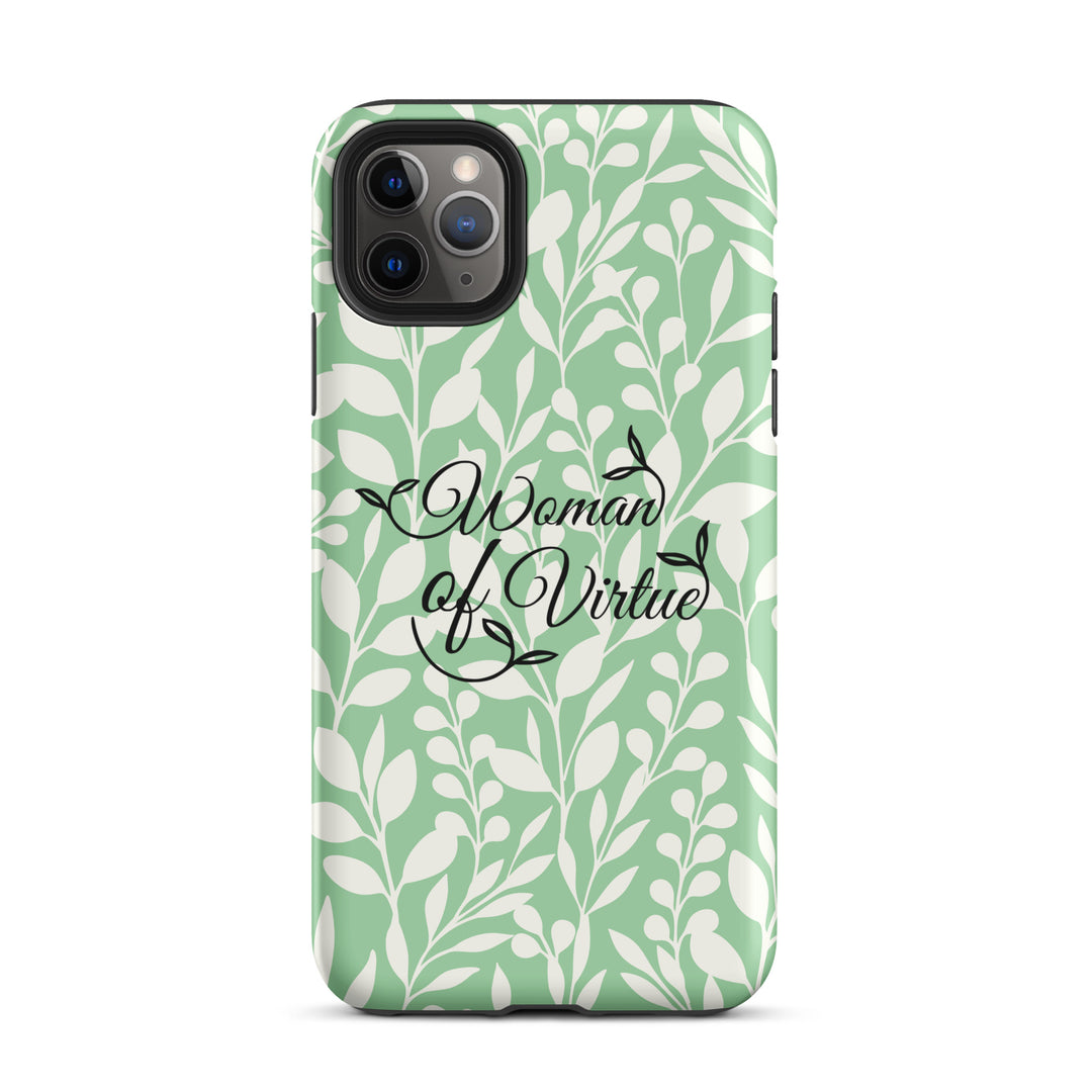 Christian Phone Case Woman of Virtue Green for iPhone® iPhone® Phone Cases Matte iPhone 11 Pro Max 