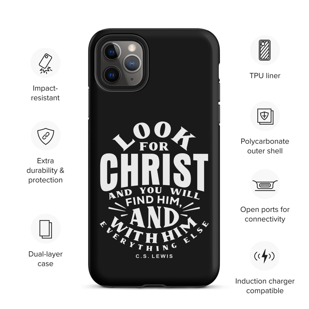 Christian Phone Case Look For Christ Black for iPhone® iPhone® Phone Cases   