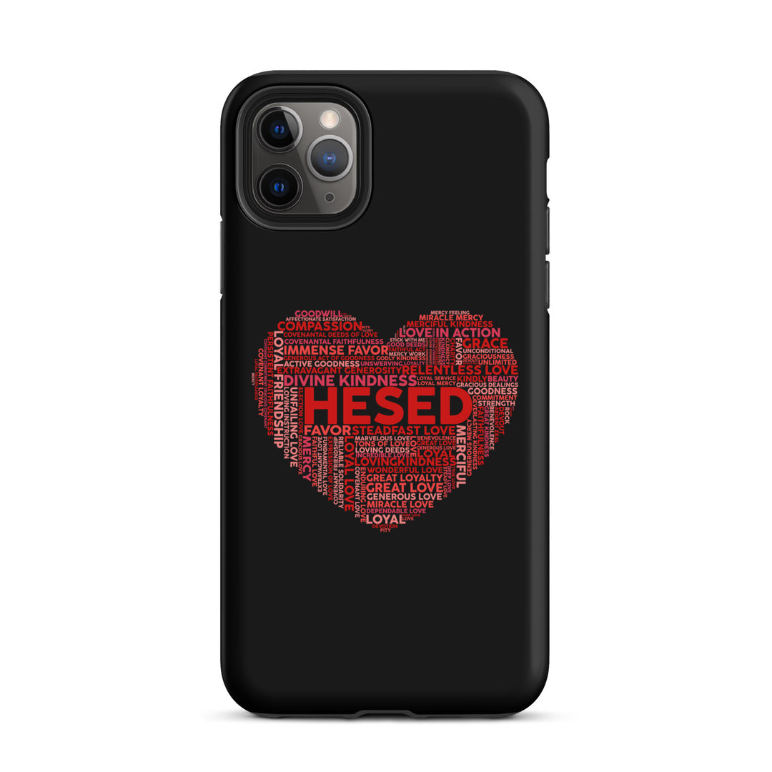 Christian Phone Case Hesed Heart Black for iPhone® iPhone® Phone Cases Matte iPhone 11 Pro Max 