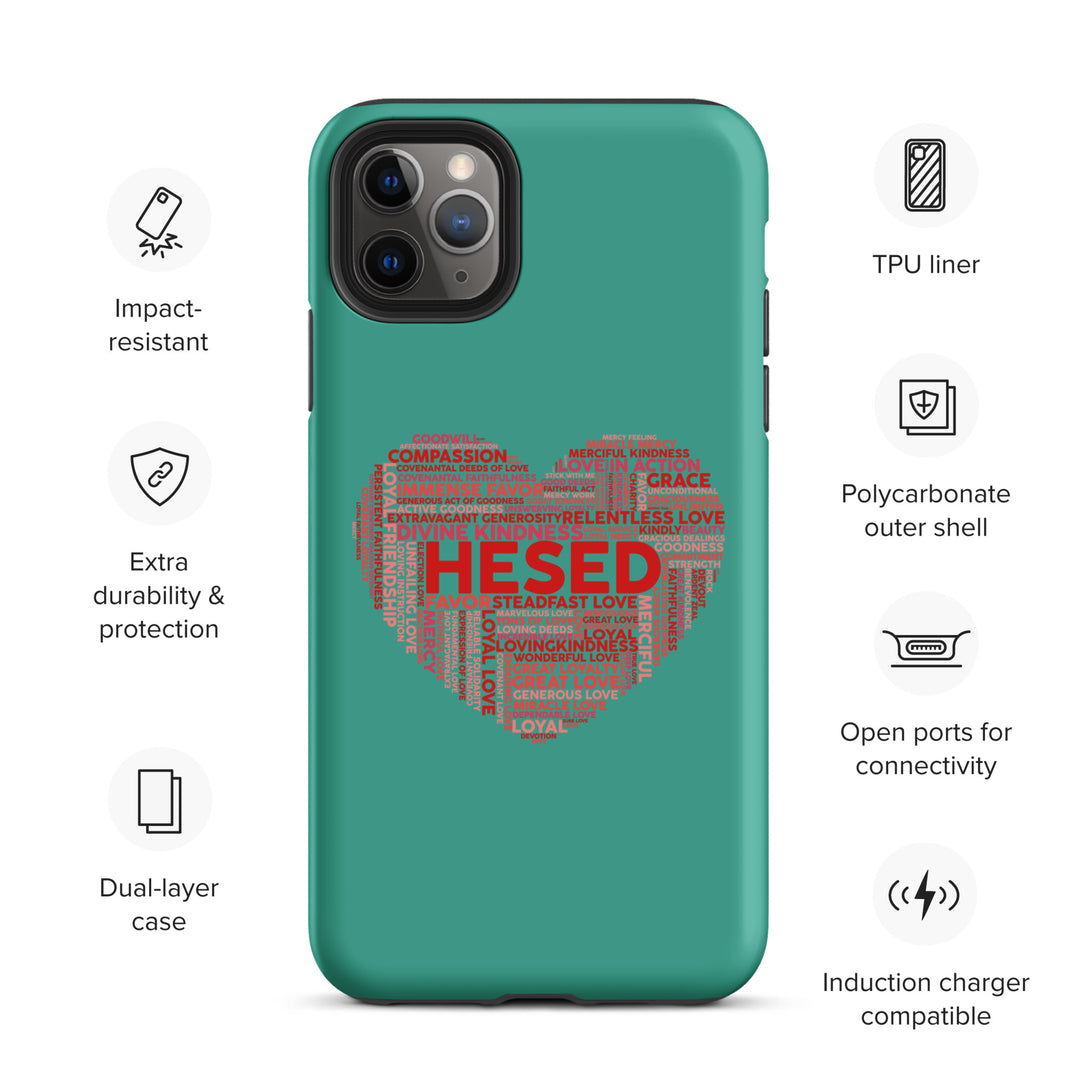 Christian Phone Case Hesed Heart Teal for iPhone® iPhone® Phone Cases   