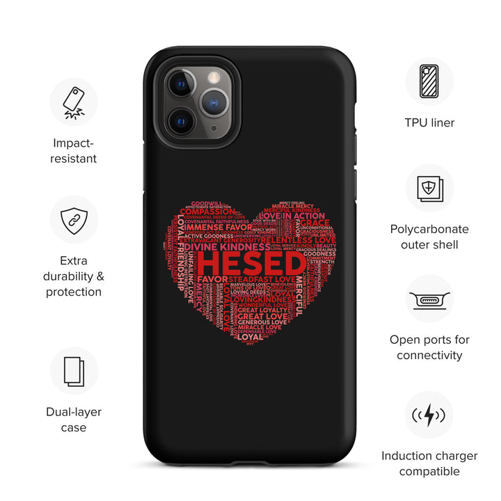 Christian Phone Case Hesed Heart Black for iPhone® iPhone® Phone Cases   