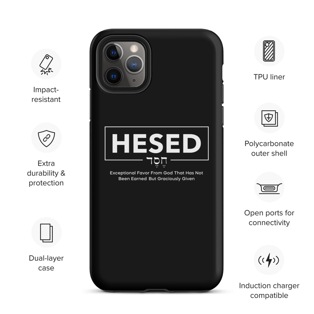 Christian Phone Case Hesed Hebrew Exceptional Favor Black for iPhone® iPhone® Phone Cases   