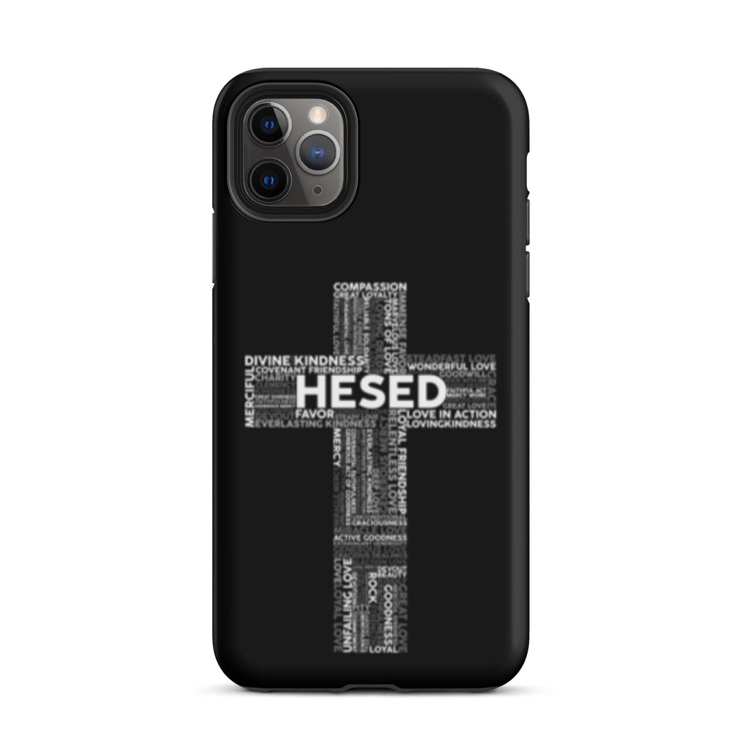 Christian Phone Case Hesed Cross Black for iPhone® iPhone® Phone Cases Matte iPhone 11 Pro Max 