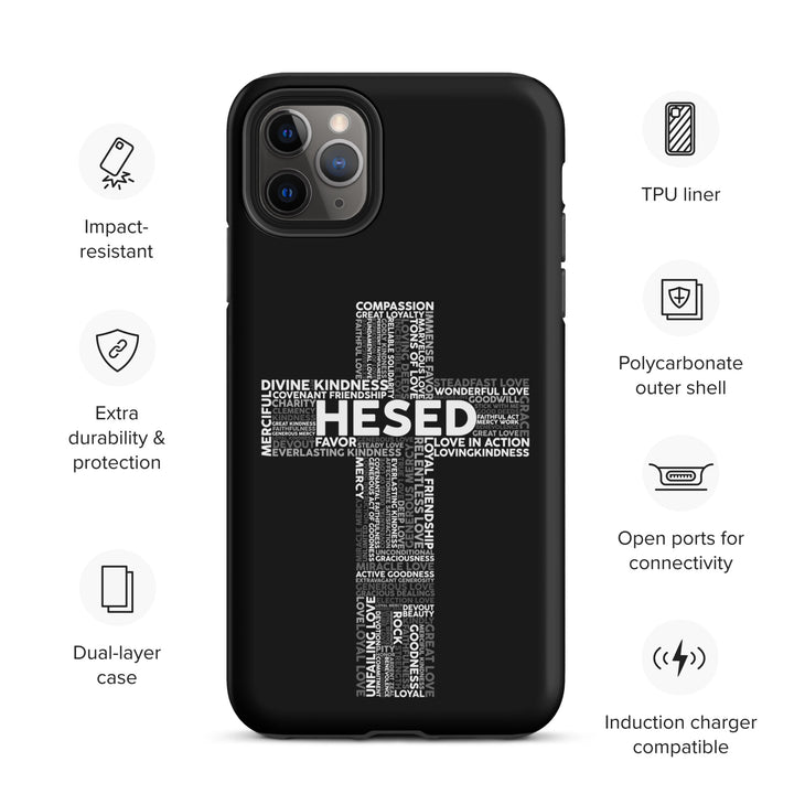 Christian Phone Case Hesed Cross Black for iPhone® iPhone® Phone Cases   