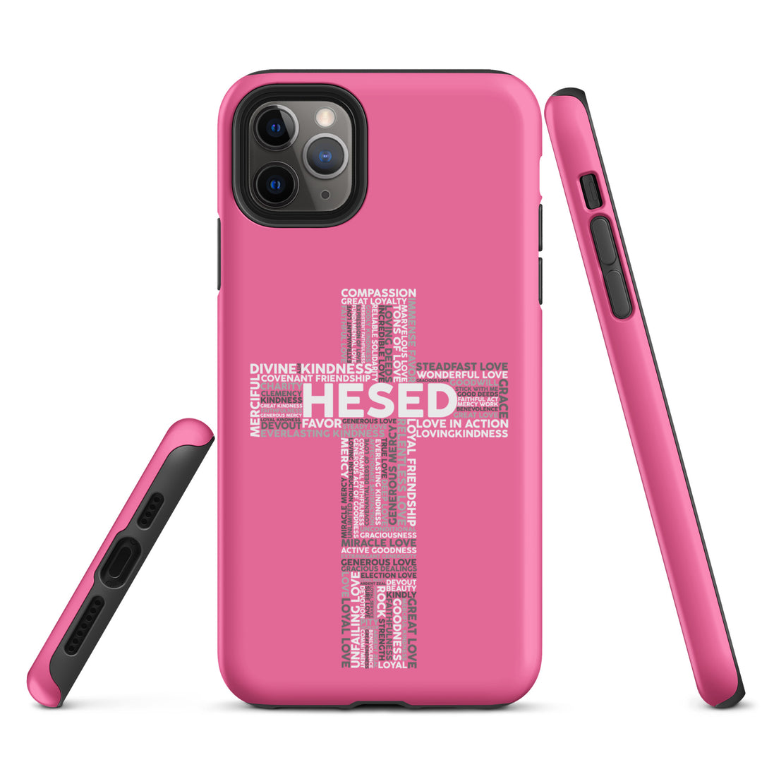 Christian Phone Case Hesed Cross Pink for iPhone® iPhone® Phone Cases   