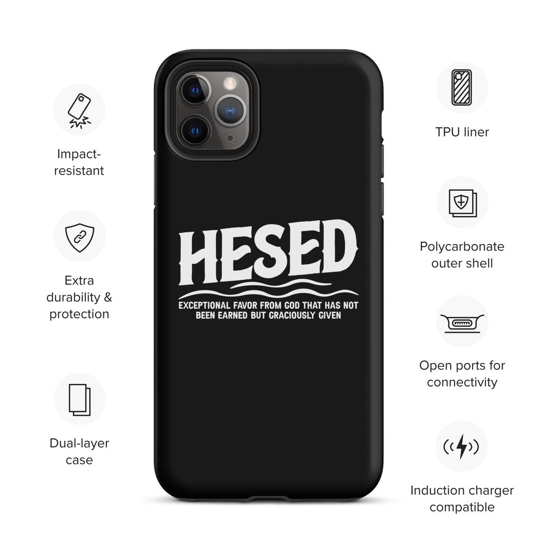 Christian Phone Case Hesed Exceptional Favor Black for iPhone® iPhone® Phone Cases   