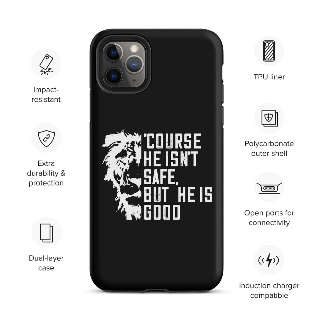 Christian Phone Case for iPhone® 'Course He Isn't Safe Black iPhone® Phone Cases   