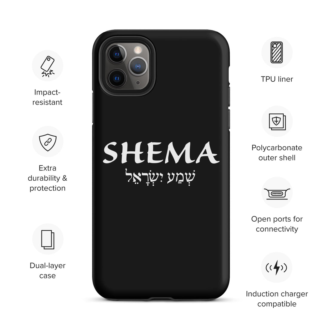 Christian Phone Case Shema Hebrew Black for iPhone® iPhone® Phone Cases   