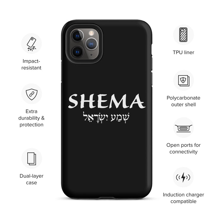 Christian Phone Case Shema Hebrew Black for iPhone® iPhone® Phone Cases   