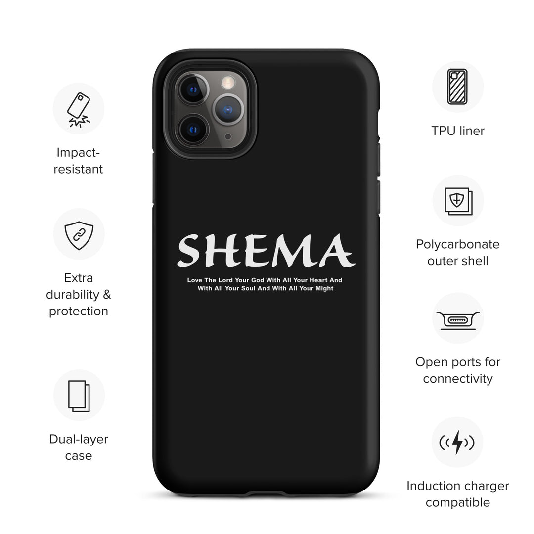 Christian Phone Case Shema Love The Lord Black  for iPhone® iPhone® Phone Cases   