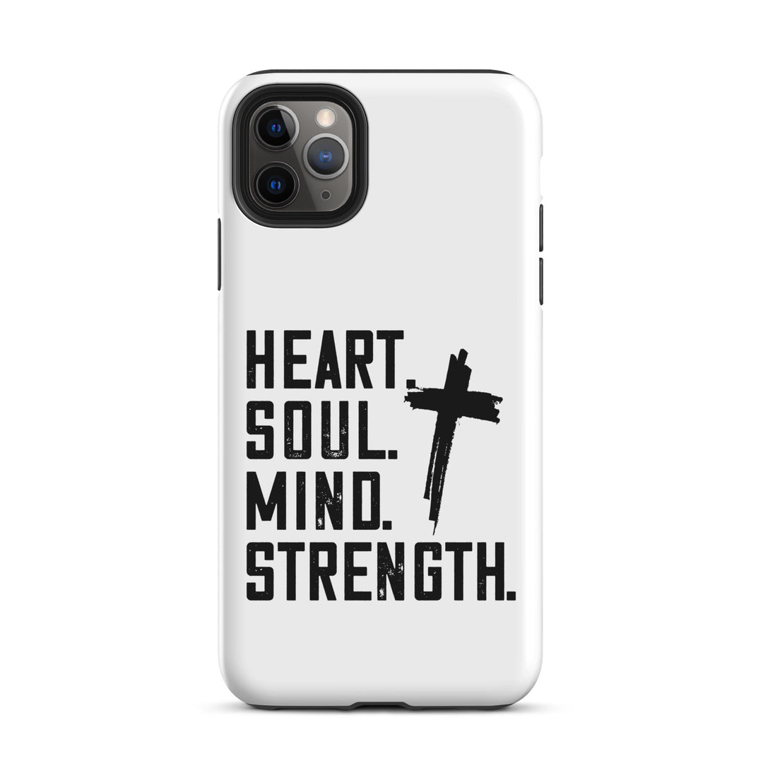 Christian Phone Case Heart Soul Mind Strength White for iPhone® iPhone® Phone Cases Matte iPhone 11 Pro Max 