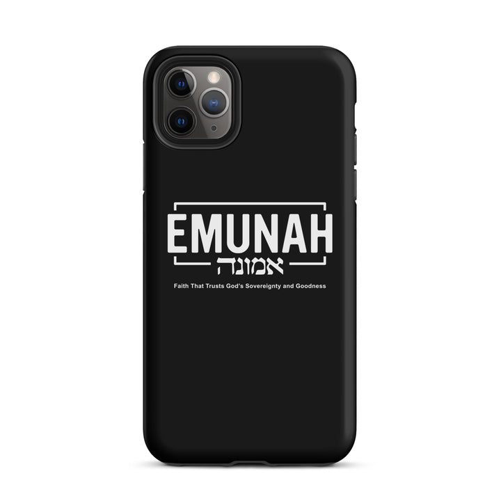 Christian Phone Case Emunah Faith That Trusts Black for iPhone® iPhone® Phone Cases Matte iPhone 11 Pro Max 