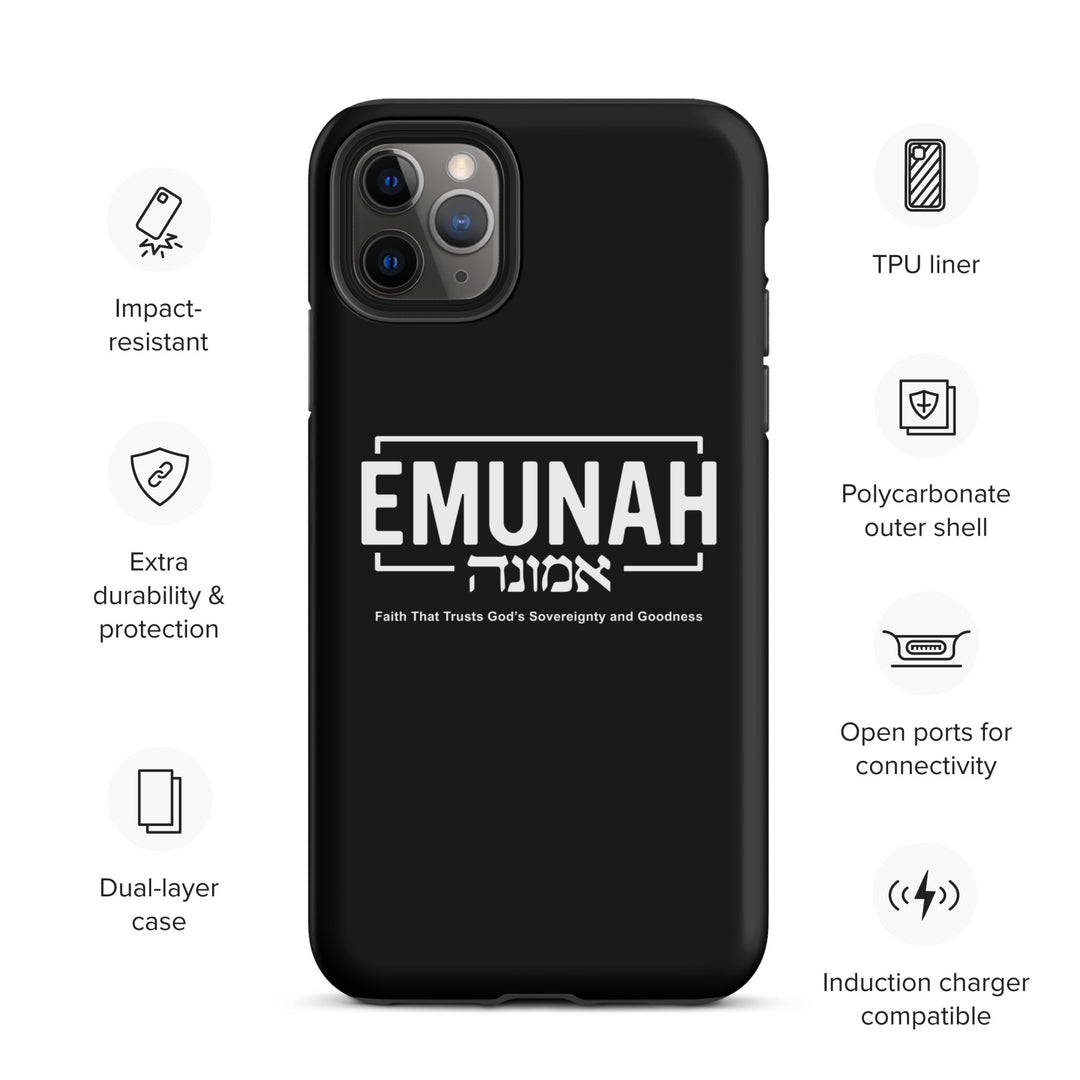 Christian Phone Case Emunah Faith That Trusts Black for iPhone® iPhone® Phone Cases   