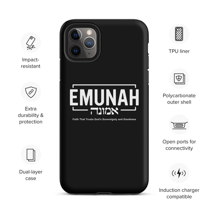 Christian Phone Case Emunah Faith That Trusts Black for iPhone® iPhone® Phone Cases   