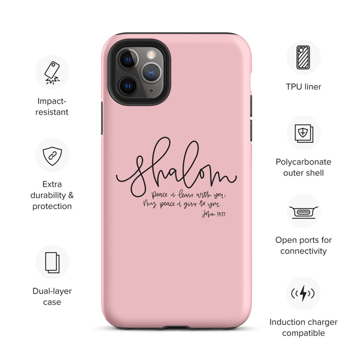 Christian Phone Case Shalom Pink for iPhone® iPhone® Phone Cases   