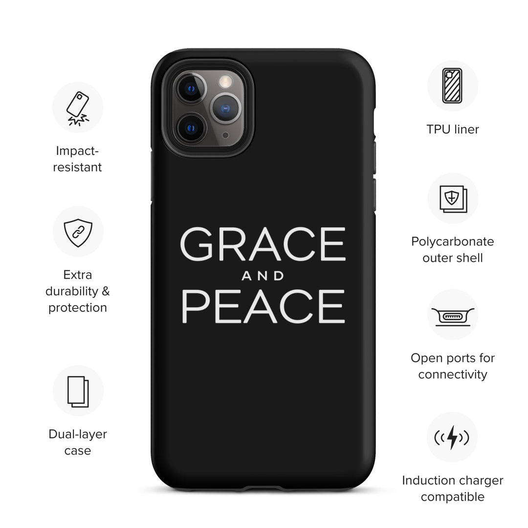 Christian Phone Case Grace and Peace Black for iPhone® iPhone® Phone Cases   