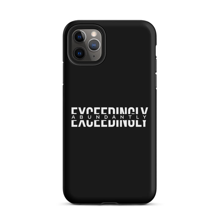 Christian Phone Case Exceedingly Abundantly Black for iPhone® iPhone® Phone Cases Matte iPhone 11 Pro Max 