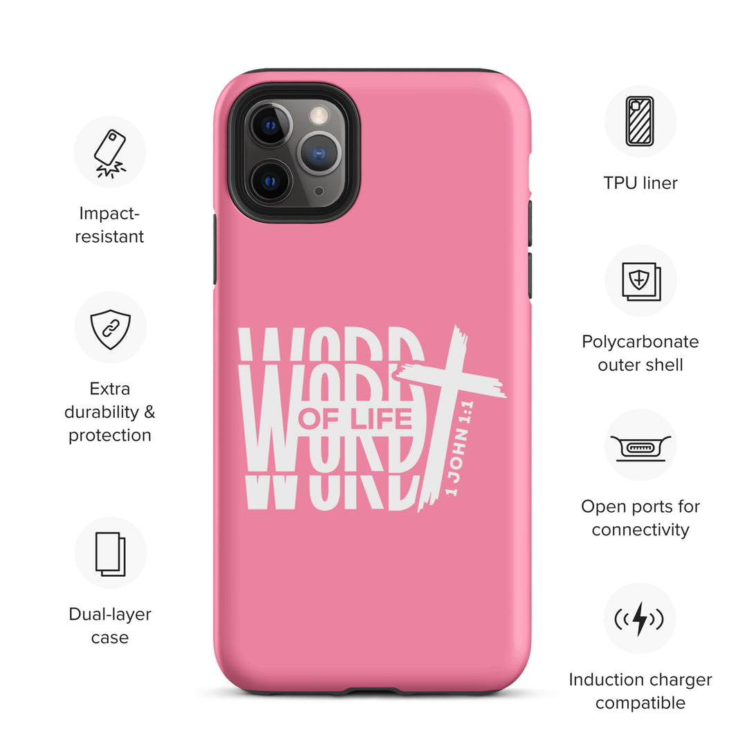 Christian Phone Case Word of Life Cross Pink for iPhone® iPhone® Phone Cases   