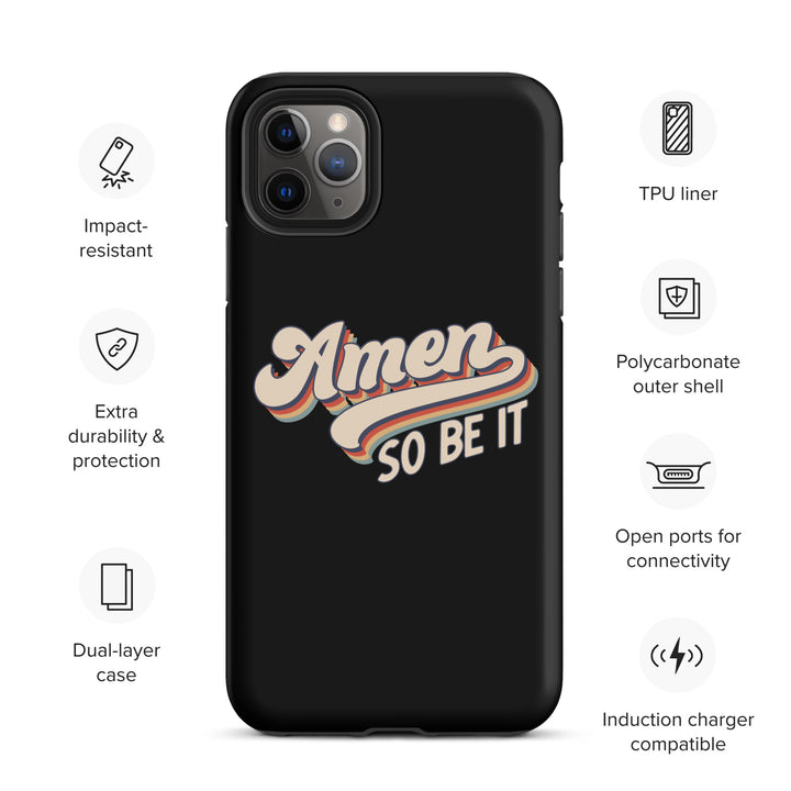 Christian Phone Case Amen So Be It Black for iPhone® iPhone® Phone Cases   