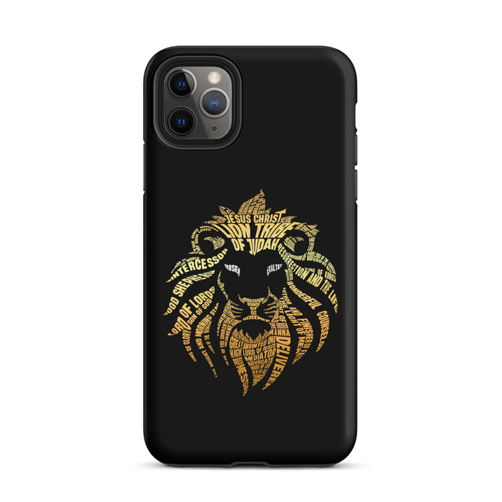 Christian Phone Case Lion Word Cloud Black for iPhone® iPhone® Phone Cases Matte iPhone 11 Pro Max 