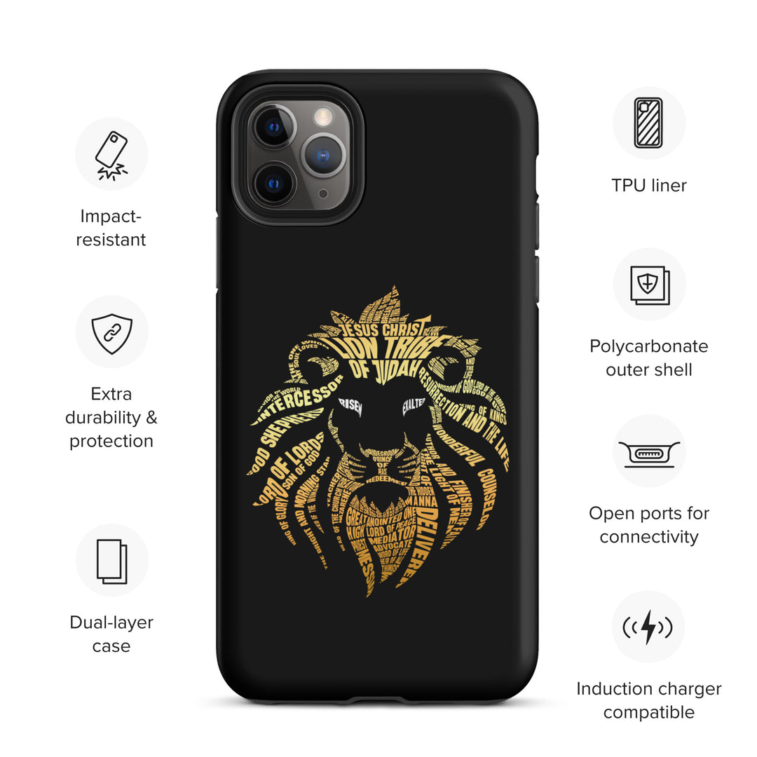 Christian Phone Case Lion Word Cloud Black for iPhone® iPhone® Phone Cases   