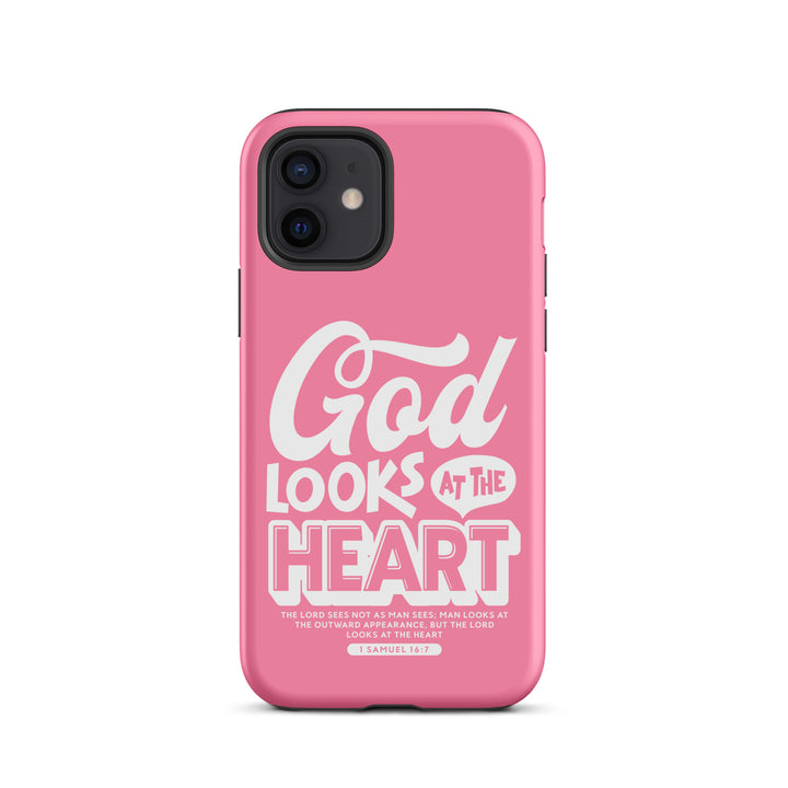 Christian Phone Case God Looks At Heart for iPhone® iPhone® Phone Cases Matte iPhone 12 